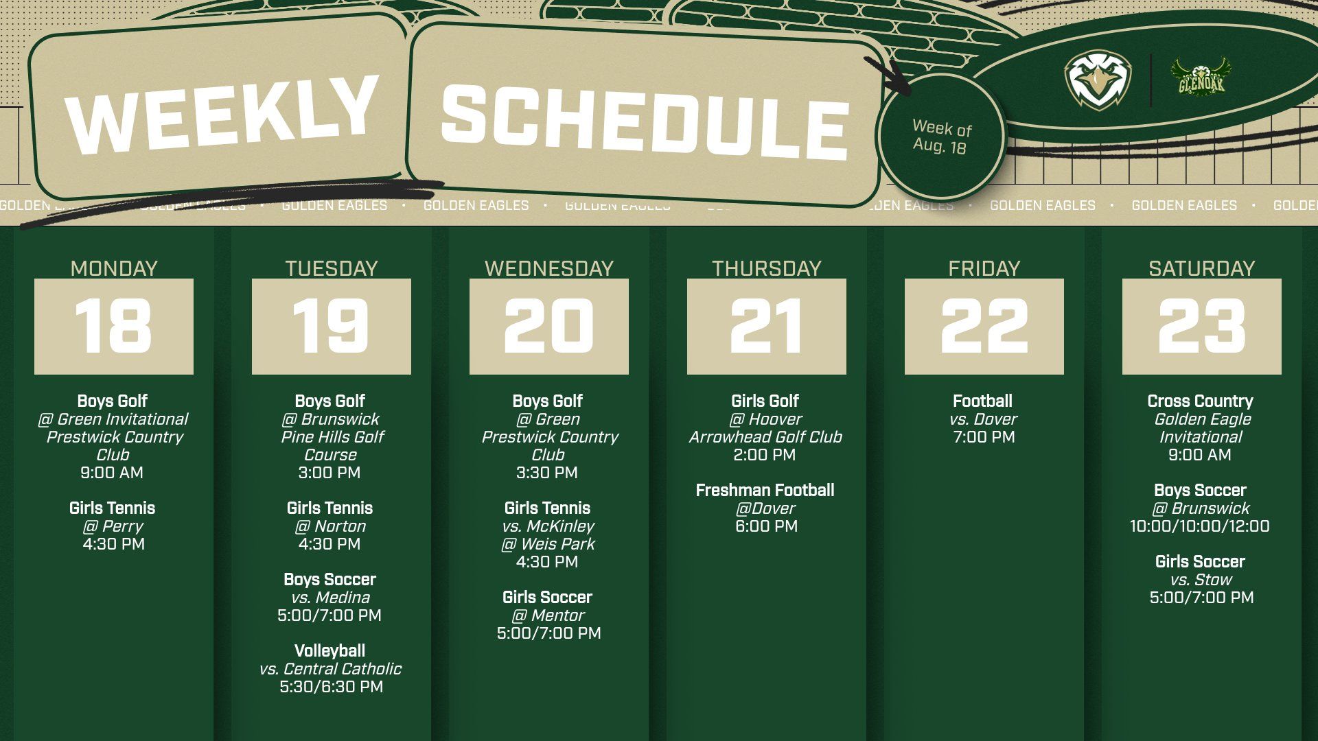 Weekly Schedule 8 18 25 Landscape